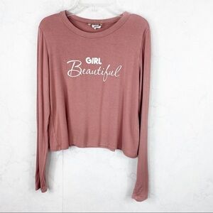 [Beware] Mauve Long Sleeve Cropped Tee